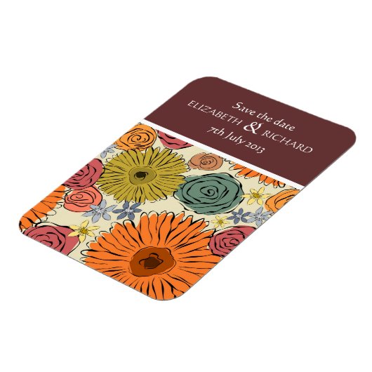 Kleurrijke land bloemen en bladeren Magneet (Linkerzijde)