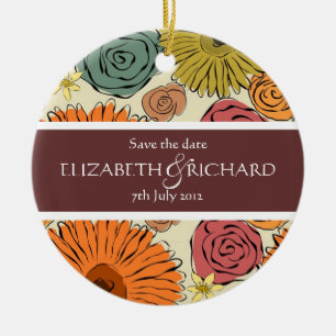 Kleurrijke landbloemen en bladeren Ornament