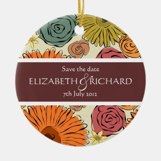 Kleurrijke landbloemen en bladeren Ornament (Voorkant)