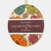 Kleurrijke landbloemen en bladeren Ornament (Links)