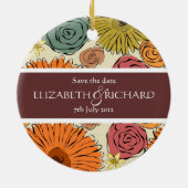 Kleurrijke landbloemen en bladeren Ornament (Achterkant)