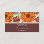 Kleurrijke landbloemen en bladeren Visitekaartje (Achterkant)