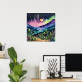 Kleurrijke Landscape Waterverf Wall Poster (Thuiskantoor)