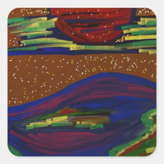 Kleurrijke Landschap Sticker Set (Voorkant)