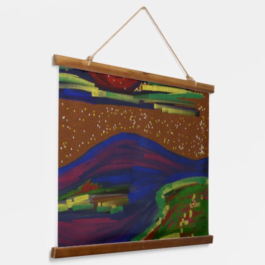 Kleurrijke Landschap Tapestry artwork Hangend Wandkleed (Gebogen)