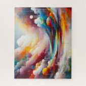 Kleurrijke Landschap Trendy Moderne AI Gegenereerd Legpuzzel (Verticaal)