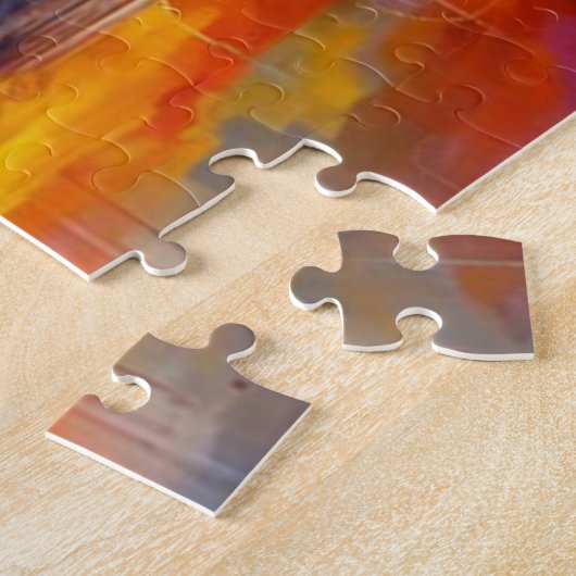 Kleurrijke Landschap Trendy Moderne AI Gegenereerd Legpuzzel (Zijkant)