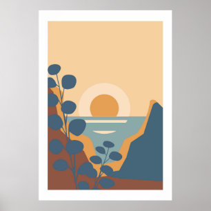 Kleurrijke landschapsposter poster