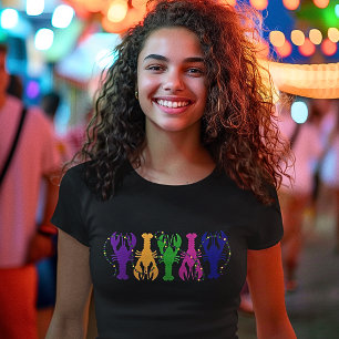 Kleurrijke langoesten en kralen t-shirt