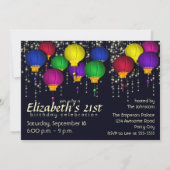 Kleurrijke Lantaarn Party Uitnodiging (Achterkant)