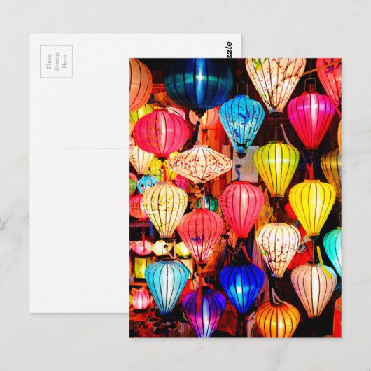 Kleurrijke lantaarns briefkaart (Voorkant / Achterkant)