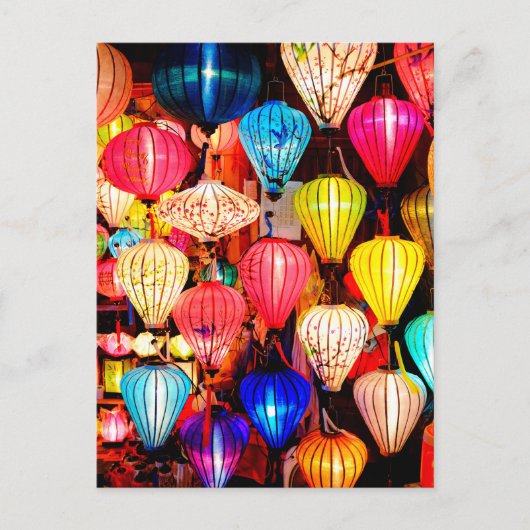 Kleurrijke lantaarns briefkaart (Voorkant)