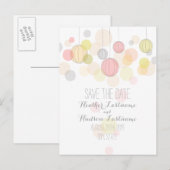 Kleurrijke Lantaarns Garden Wedding Save the Date Aankondigingskaart (Voorkant / Achterkant)