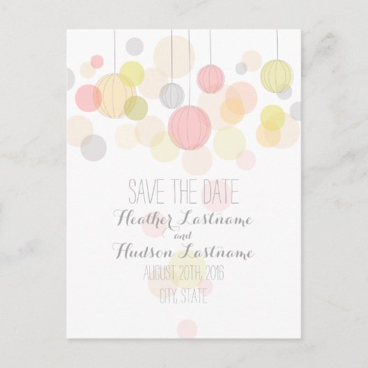 Kleurrijke Lantaarns Garden Wedding Save the Date Aankondigingskaart (Voorkant)