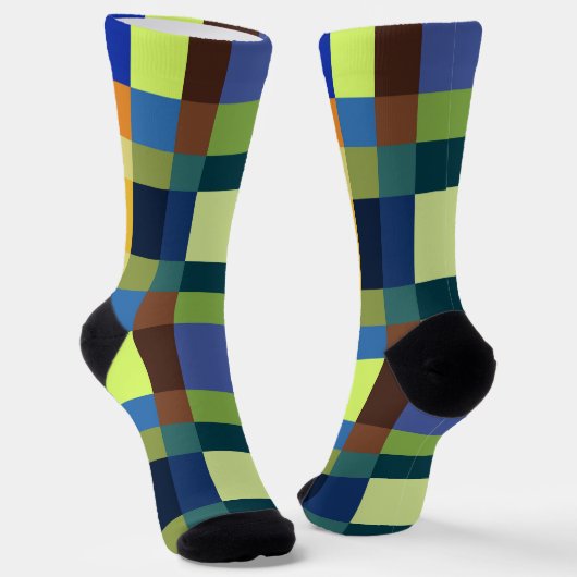 Kleurrijke lappendeken sokken (Gebogen)