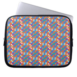 Kleurrijke laptophoes met een levendig geometrisch laptop sleeve