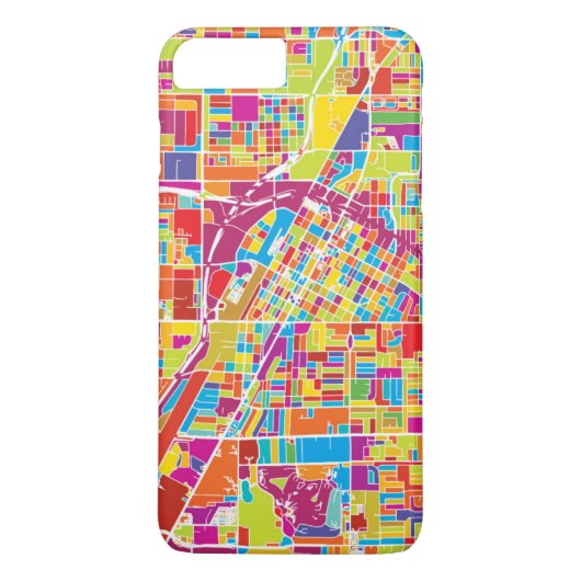 Kleurrijke Las Vegas, Nevada Kaart Case-Mate iPhone Case (Achterkant)