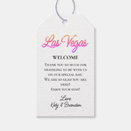 Kleurrijke Las Vegas Sparkles bruiloft Welkom Cadeaulabel