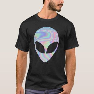 Kleurrijke Laser Ufo-waarneming Buitenaardse Kop G T-shirt