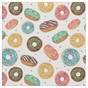 Kleurrijke, lastige Donut Print Fabric Stof