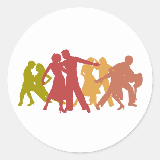 Kleurrijke Latijnse dansers Ronde Sticker (Voorkant)