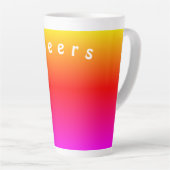 Kleurrijke latte Mok regenboogkleuren - Cheers (Rechterhoek)