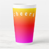 Kleurrijke latte Mok regenboogkleuren - Cheers (Voorkant)