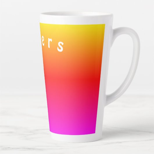 Kleurrijke latte Mok regenboogkleuren - Cheers (Rechts)