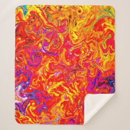 Kleurrijke Lava Kleuren Abstract Ontwerp Sherpa Deken