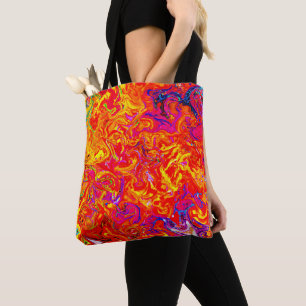 Kleurrijke Lava Kleuren Abstract Ontwerp Tote Bag