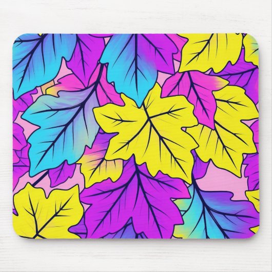 Kleurrijke Leaf Design Desk Mat & Muismat (Voorkant)