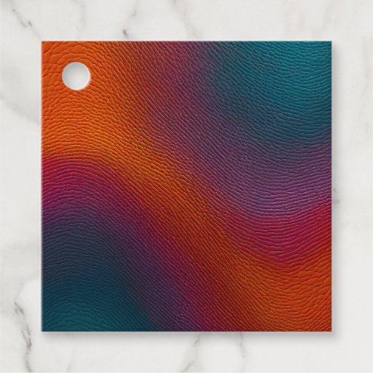 Kleurrijke Leather Art Gift Labels (Voorkant)