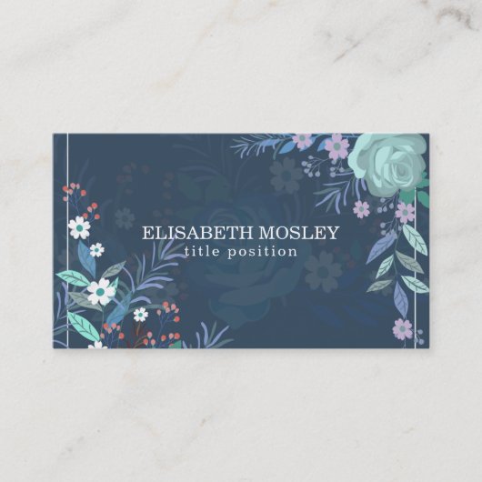 Kleurrijke Leaves and Flowers Visitekaartje (Voorkant)