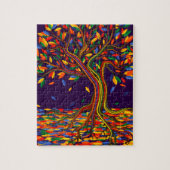 Kleurrijke lederregenboogboom met heldere kleuren legpuzzel (Verticaal)