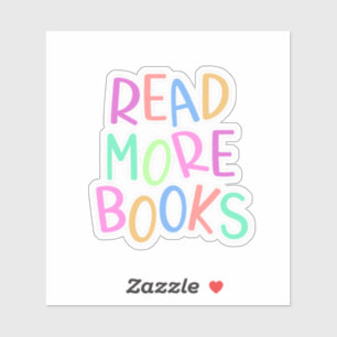 Kleurrijke Lees Meer Boeken Sticker