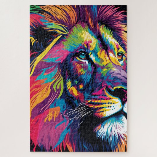 Kleurrijke Leeuw 20" * 30" Puzzel, 1014 stuks Legpuzzel (Verticaal)