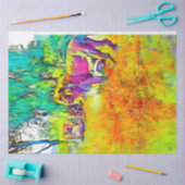 Kleurrijke Leeuw Decoupage Print Rainbow Tissuepapier (Craft)