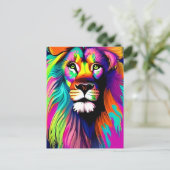 Kleurrijke Leeuw digitale kunst Briefkaart (Staand voorkant)