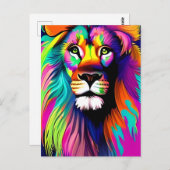 Kleurrijke Leeuw digitale kunst Briefkaart (Voorkant / Achterkant)