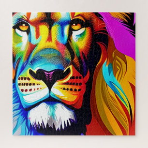 Kleurrijke Leeuw Digitale Kunst  Legpuzzel