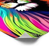 Kleurrijke Leeuw digitale kunst Poster (Hoek)