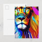 Kleurrijke Leeuw Digitale Kunst | Verjaardag Briefkaart (Voorkant / Achterkant)
