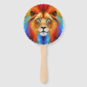 Kleurrijke leeuw handwaaier (Achterkant)