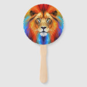 Kleurrijke leeuw handwaaier (Voorkant)