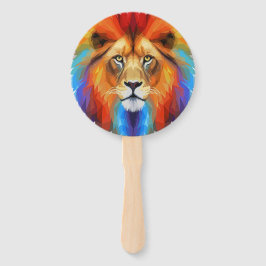 Kleurrijke leeuw handwaaier