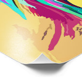 Kleurrijke Leeuw Hoofd Portret Foto Afdruk (Hoek)