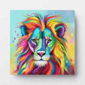 Kleurrijke Leeuw Hoofd Portret Fotoplaat (Voorkant)