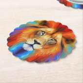 Kleurrijke leeuw kartonnen onderzetters (Gekanteld)