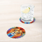 Kleurrijke leeuw kartonnen onderzetters (Insitu)