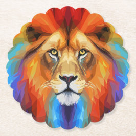 Kleurrijke leeuw kartonnen onderzetters
